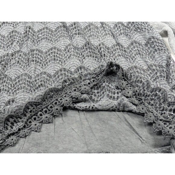 Le Marais Paris Blouse woman's Large loose Embroidery Knit Silk Top Read - Picture 5 of 16